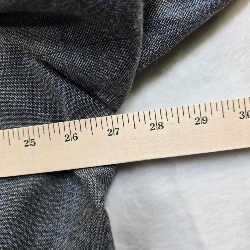 LRL Ralph Lauren Blazer Mens 52R 54R Grey Blue Plaid‎ Wool Blend Sport Coat